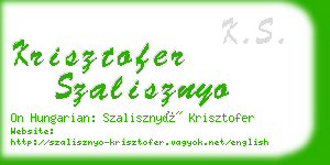 krisztofer szalisznyo business card